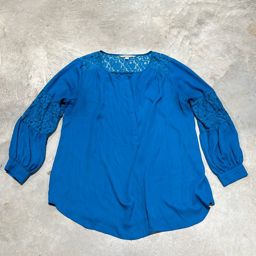 Valerie Stevens Brand Teal Blue Shirt  Size 1x C55